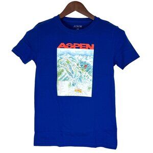 J.Crew Aspen Ski Resort Graphic T-Shirt XXS Blue Cotton